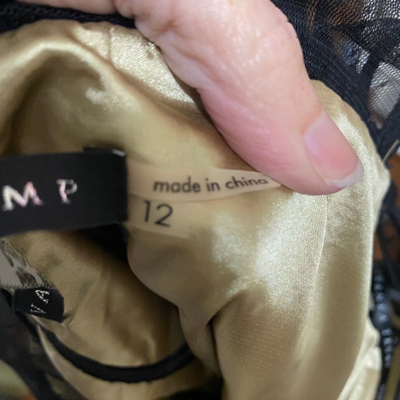 Black dress w/ lace & sheer top size 12 Ivanka Trump great condition! Flattering - Picture 11 of 12